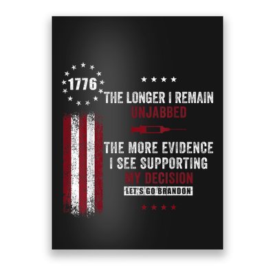 The Longer I Remain Unjabbed Funny Sarcastic Antivax Poster