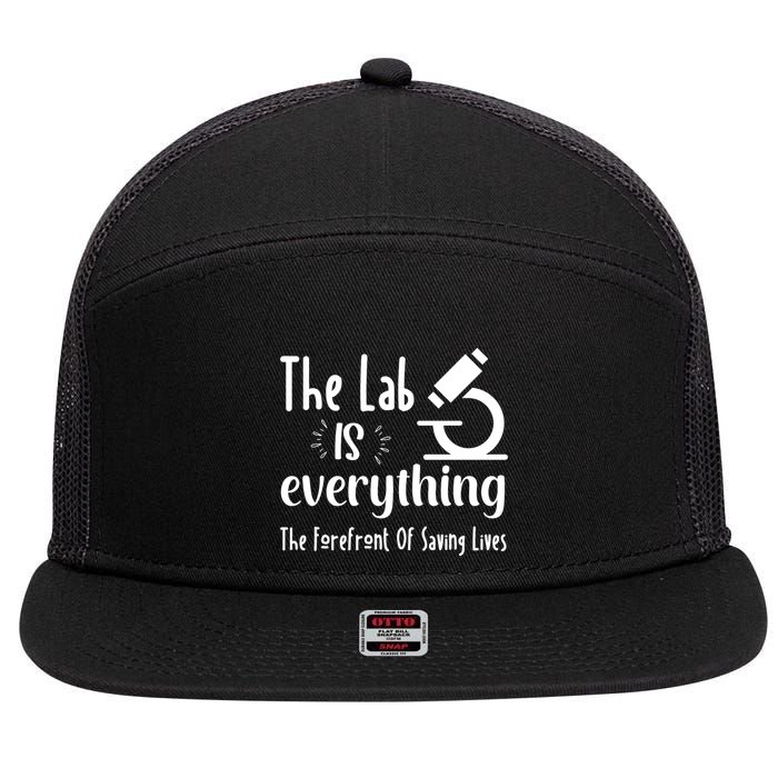 The Lab Is Everything Lab Week 2024 Medical Lab Science (1) 7 Panel Mesh Trucker Snapback Hat
