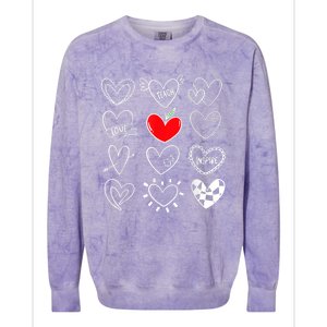 Teach Love Inspire Hearts Valentines Day Shirts For Teachers Colorblast Crewneck Sweatshirt