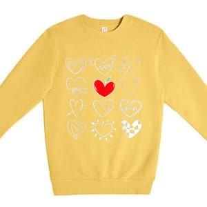 Teach Love Inspire Hearts Valentines Day Shirts For Teachers Premium Crewneck Sweatshirt