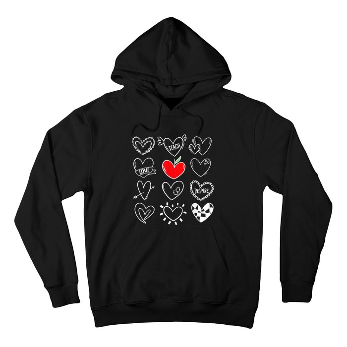 Teach Love Inspire Hearts Valentines Day Shirts For Teachers Hoodie