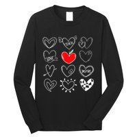 Teach Love Inspire Hearts Valentines Day Shirts For Teachers Long Sleeve Shirt