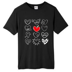 Teach Love Inspire Hearts Valentines Day Shirts For Teachers Tall Fusion ChromaSoft Performance T-Shirt