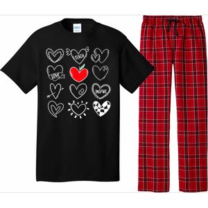 Teach Love Inspire Hearts Valentines Day Shirts For Teachers Pajama Set