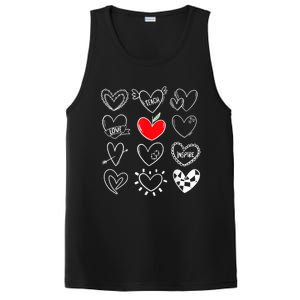 Teach Love Inspire Hearts Valentines Day Shirts For Teachers PosiCharge Competitor Tank