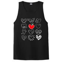 Teach Love Inspire Hearts Valentines Day Shirts For Teachers PosiCharge Competitor Tank