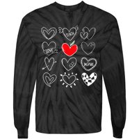 Teach Love Inspire Hearts Valentines Day Shirts For Teachers Tie-Dye Long Sleeve Shirt