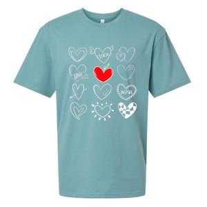 Teach Love Inspire Hearts Valentines Day Shirts For Teachers Sueded Cloud Jersey T-Shirt