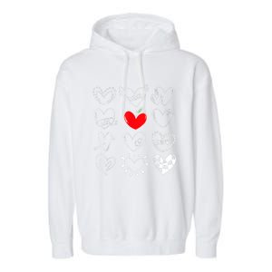 Teach Love Inspire Hearts Valentines Day Shirts For Teachers Garment-Dyed Fleece Hoodie