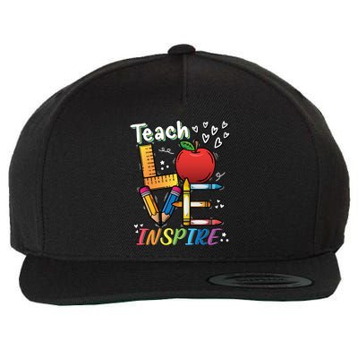 Teach Love Inspire Back To School Theme Wool Snapback Cap