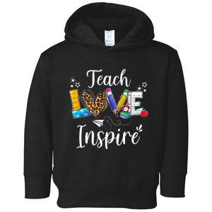 Teach Love Inspire School Teacher Back To School Toddler Hoodie