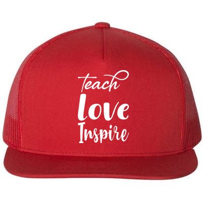 Teach Love Inspire Flat Bill Trucker Hat