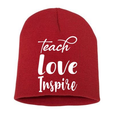 Teach Love Inspire Short Acrylic Beanie