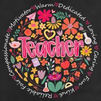Teach Love Inspire Wildflower Teacher Funny Back To School 7 Panel Mesh Trucker Snapback Hat