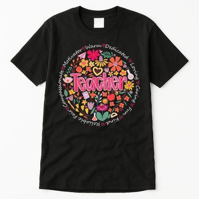 Teach Love Inspire Wildflower Teacher Funny Back To School Tall T-Shirt