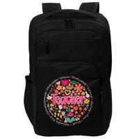 Teach Love Inspire Wildflower Teacher Funny Back To School Impact Tech Backpack