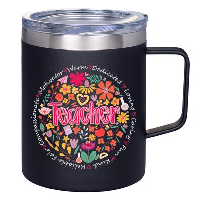 Teach Love Inspire Wildflower Teacher Funny Back To School 12oz Stainless Steel Coffee Mug