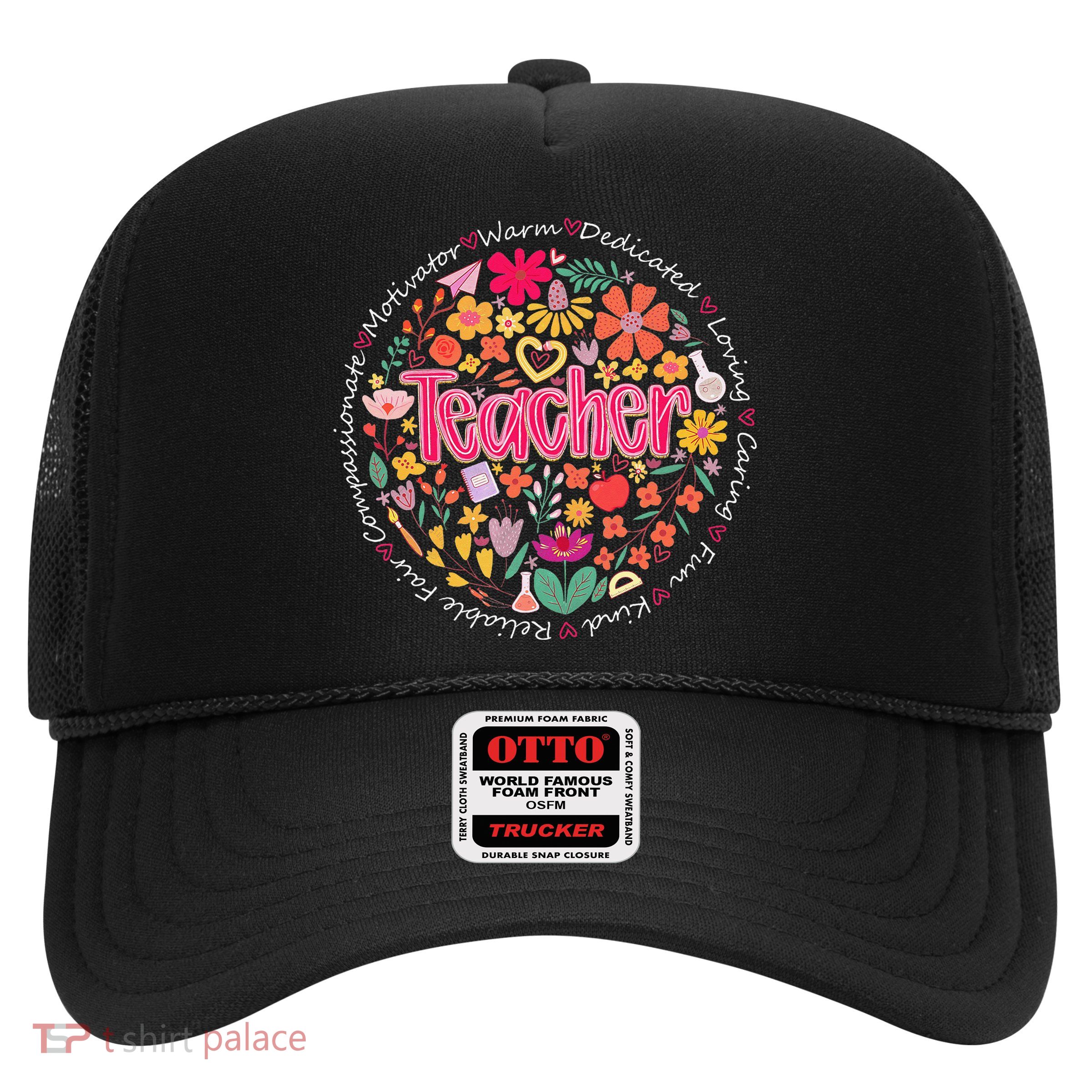 Teach Love Inspire Wildflower Teacher Funny Back To School Trucker Hat