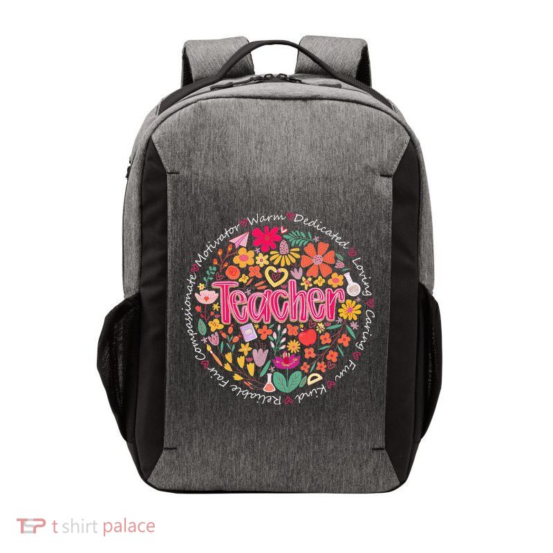 Teach Love Inspire Wildflower Teacher Funny Back To School Vector Backpack