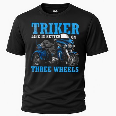 Triker Life Is Better On Three Wheels Motorcycle Trike Cooling Performance Crew T-Shirt
