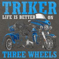 Triker Life Is Better On Three Wheels Motorcycle Trike Cotton Canvas Backpack