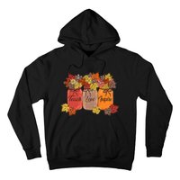 Teach Love Inspire Fall Teacher Thankful Floral Autumn Vibes Hoodie