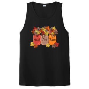 Teach Love Inspire Fall Teacher Thankful Floral Autumn Vibes PosiCharge Competitor Tank