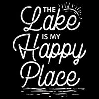 The Lake Is My Happy Place Funny Summer Camp Vacation Gift Cooling Performance Crew T-Shirt