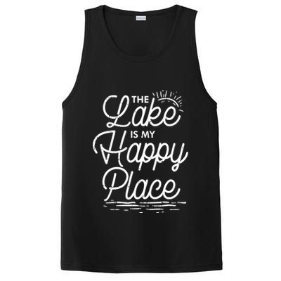 The Lake Is My Happy Place Funny Summer Camp Vacation Gift PosiCharge Competitor Tank