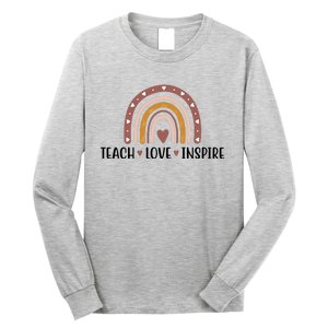 Teach Love Inspire Fall Autumn Rainbow Long Sleeve Shirt