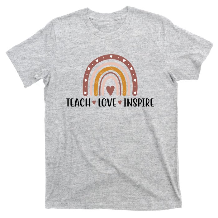 Teach Love Inspire Fall Autumn Rainbow T-Shirt