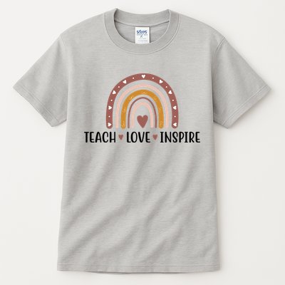 Teach Love Inspire Fall Autumn Rainbow Tall T-Shirt