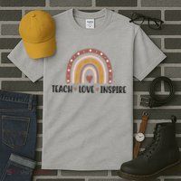Teach Love Inspire Fall Autumn Rainbow Tall T-Shirt