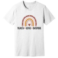 Teach Love Inspire Fall Autumn Rainbow Premium T-Shirt