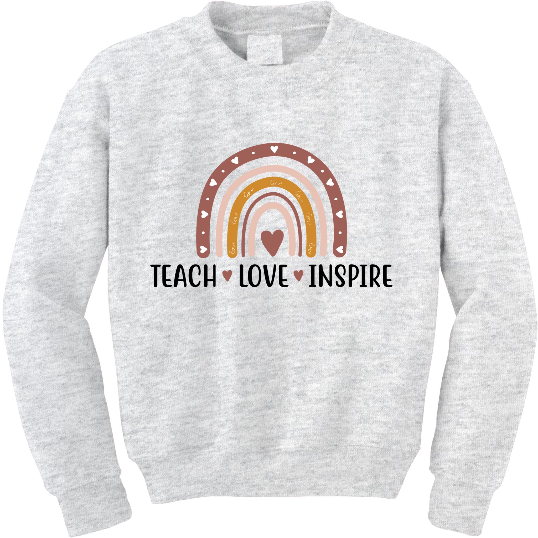 Teach Love Inspire Fall Autumn Rainbow Kids Sweatshirt
