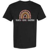 Teach Love Inspire Fall Autumn Rainbow Garment-Dyed Heavyweight T-Shirt