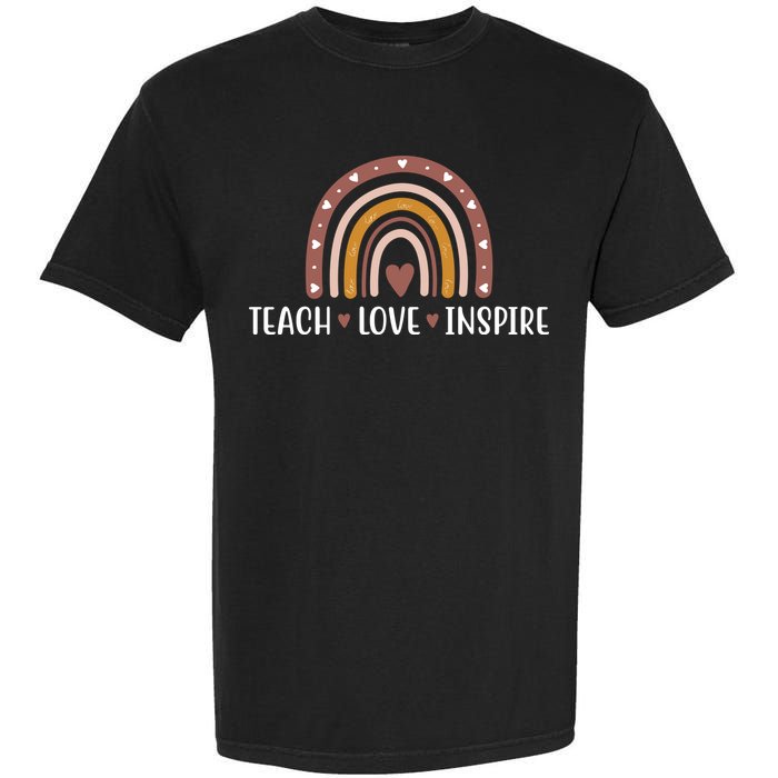 Teach Love Inspire Fall Autumn Rainbow Garment-Dyed Heavyweight T-Shirt