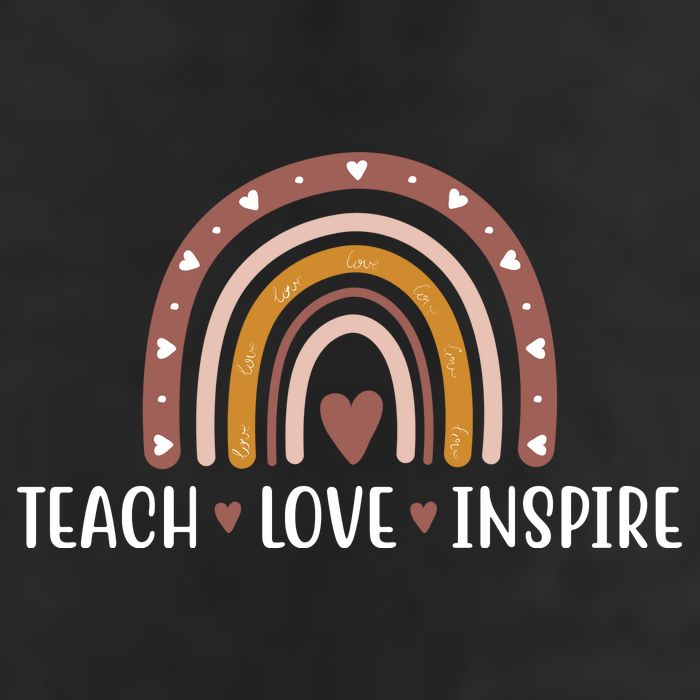 Teach Love Inspire Fall Autumn Rainbow 7 Panel Mesh Trucker Snapback Hat