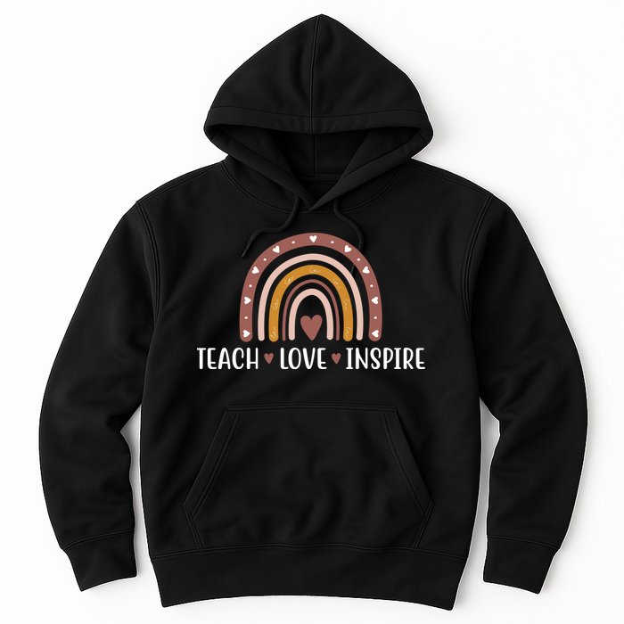 Teach Love Inspire Fall Autumn Rainbow Hoodie