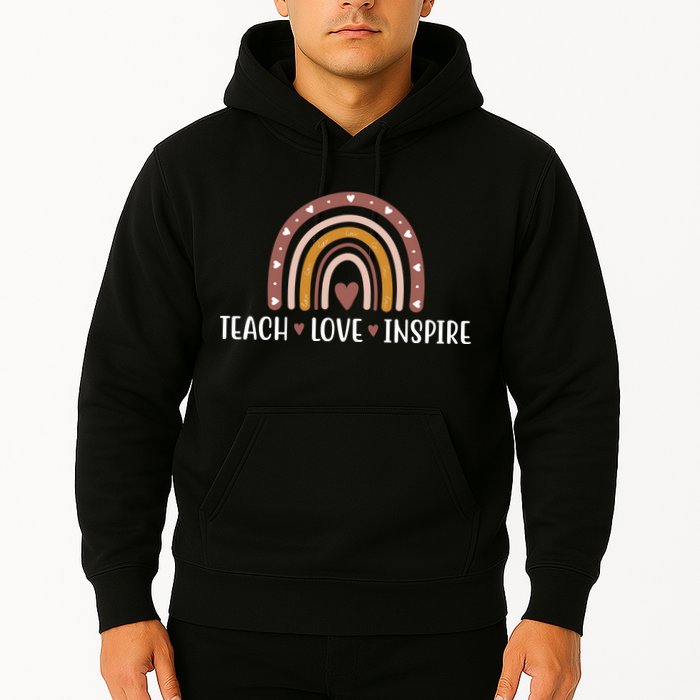 Teach Love Inspire Fall Autumn Rainbow Hoodie