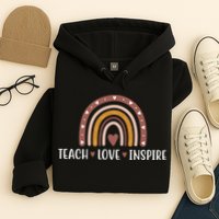 Teach Love Inspire Fall Autumn Rainbow Hoodie