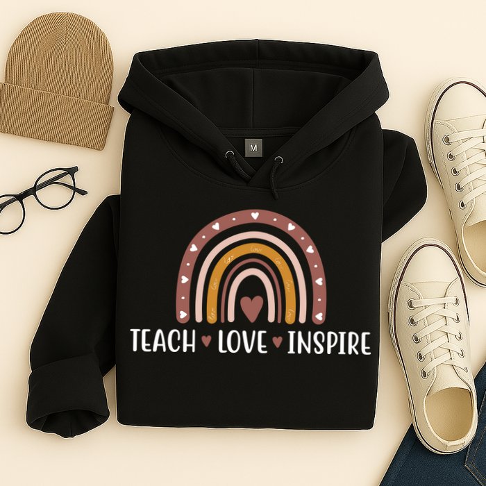 Teach Love Inspire Fall Autumn Rainbow Hoodie