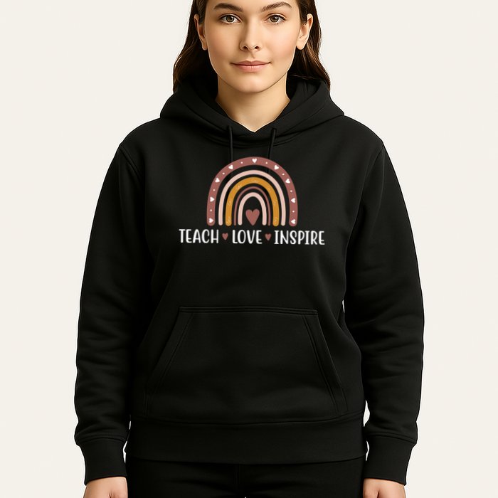 Teach Love Inspire Fall Autumn Rainbow Hoodie