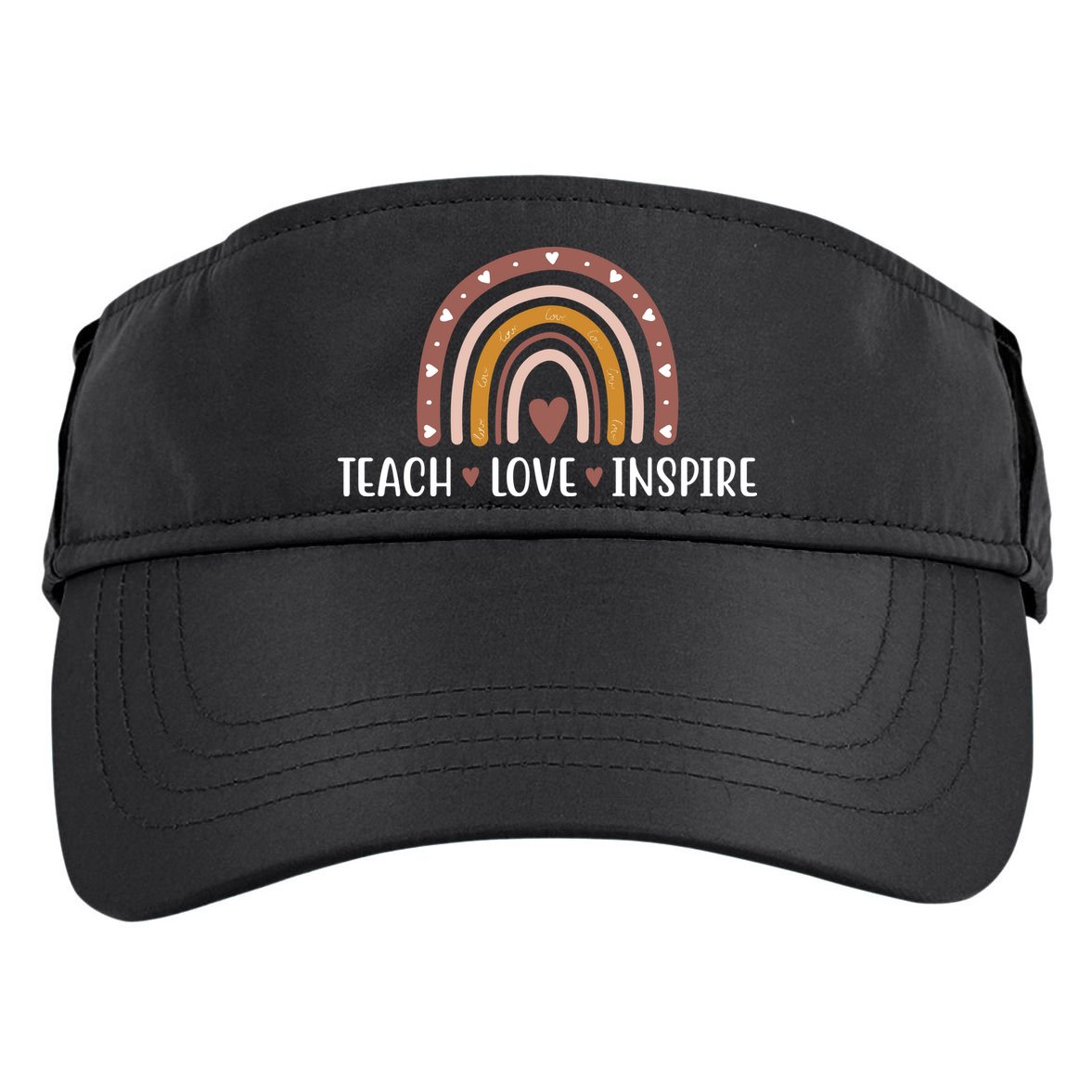 Teach Love Inspire Fall Autumn Rainbow Adult Drive Performance Visor