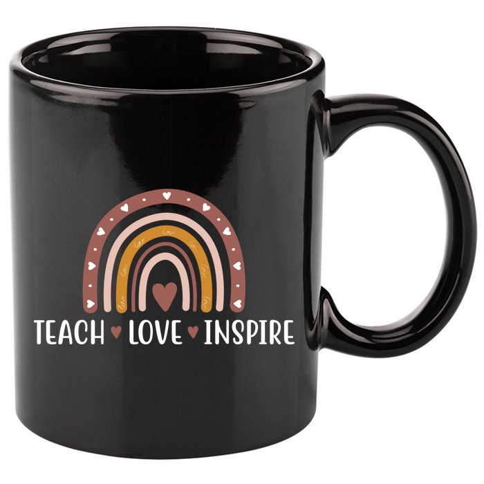Teach Love Inspire Fall Autumn Rainbow 11oz C Handle Ceramic Mug