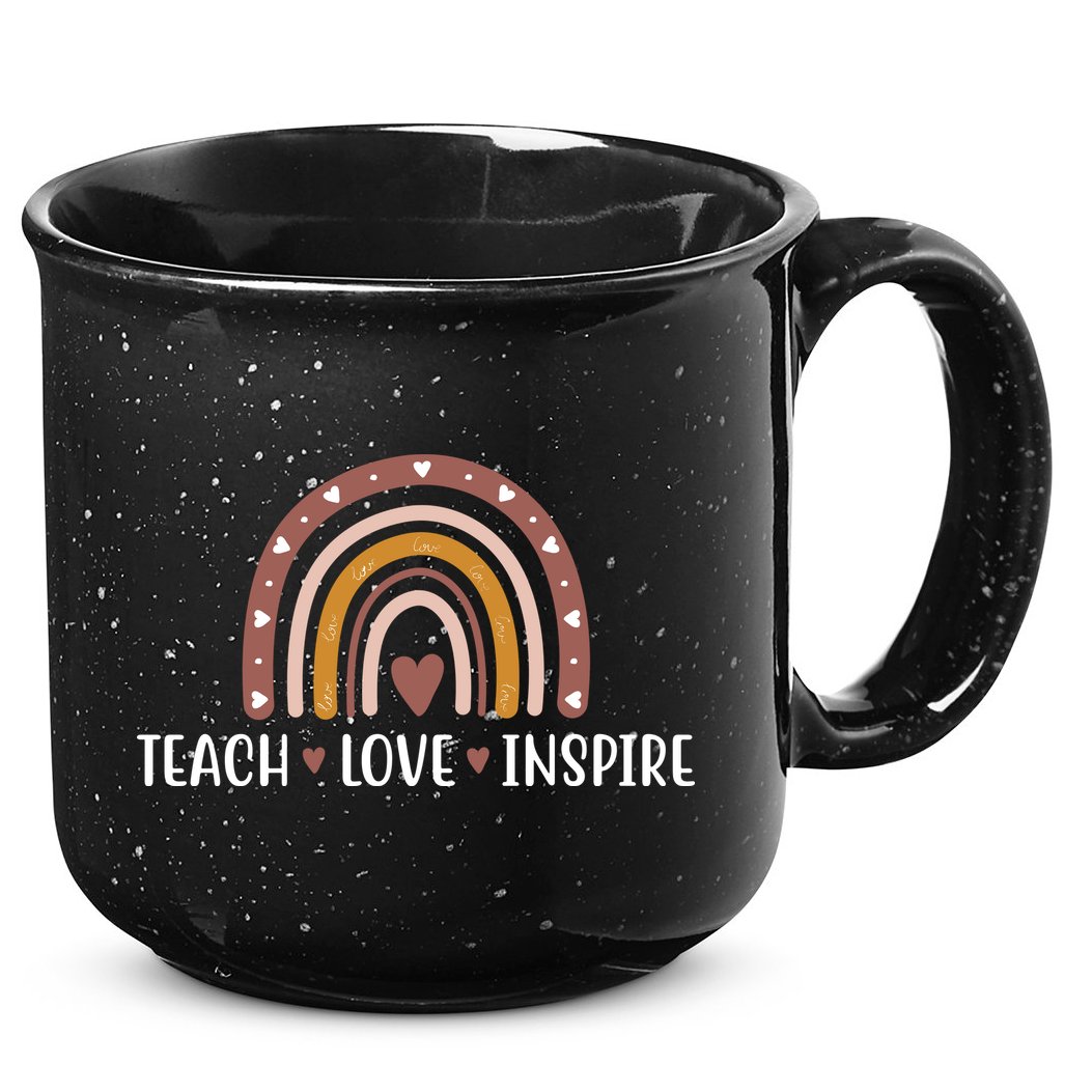 Teach Love Inspire Fall Autumn Rainbow 15oz Campfire Ceramic Mug