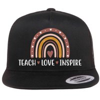 Teach Love Inspire Fall Autumn Rainbow Flatbill Hat
