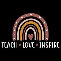 Teach Love Inspire Fall Autumn Rainbow Flatbill Hat