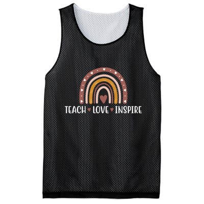 Teach Love Inspire Fall Autumn Rainbow Mesh Reversible Basketball Jersey Tank