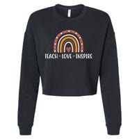 Teach Love Inspire Fall Autumn Rainbow Cropped Pullover Crew
